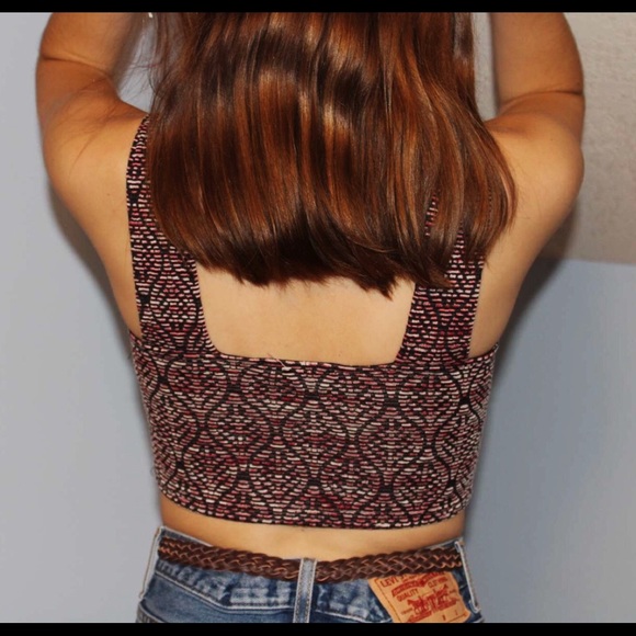 Cross Front Boho Crop Top - Picture 2 of 2